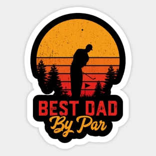 Best Dad By Par Vintage Retro Sun Style Sticker